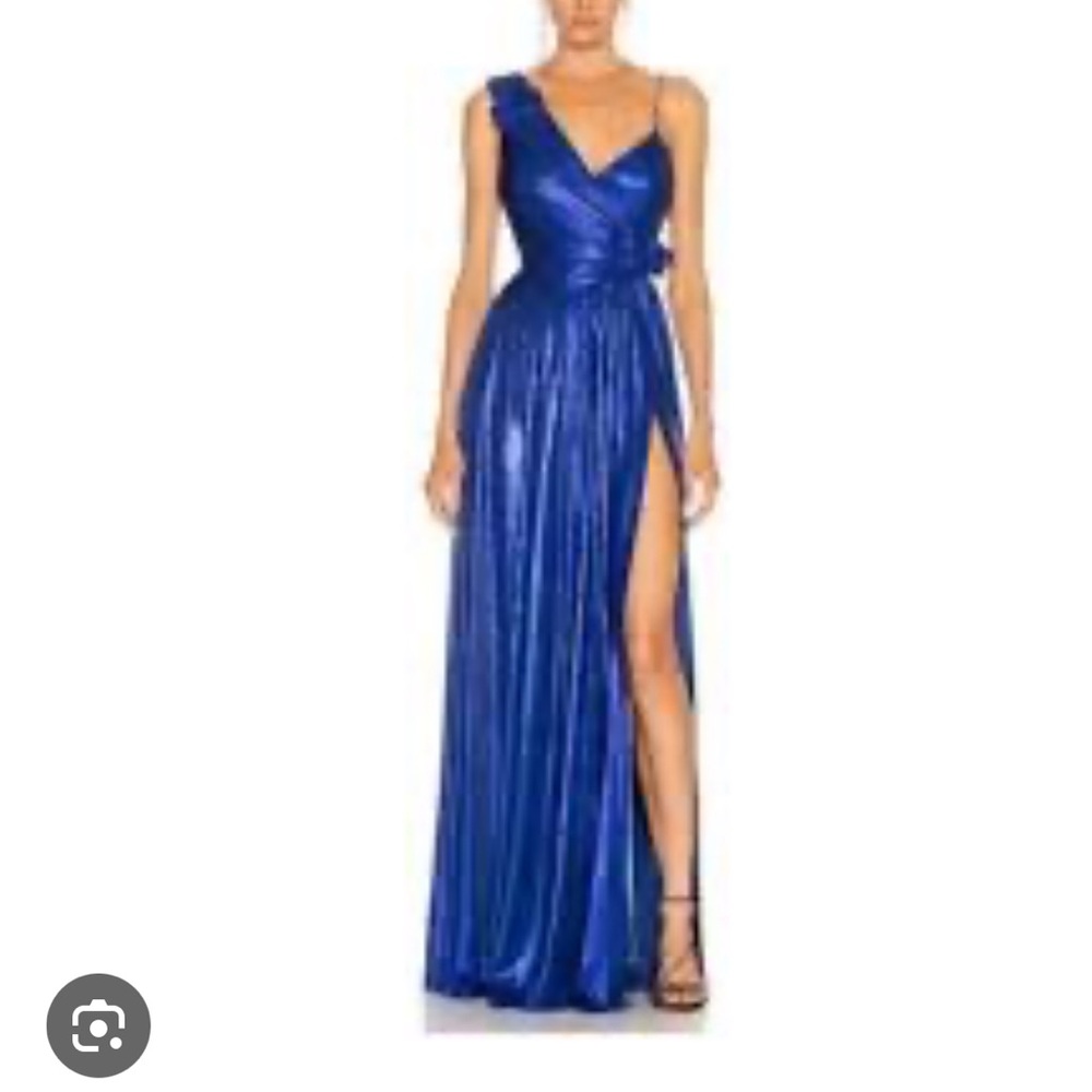 Retrofete Cobalt Blue One-Shoulder Gown